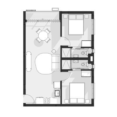 2 Bedroom West