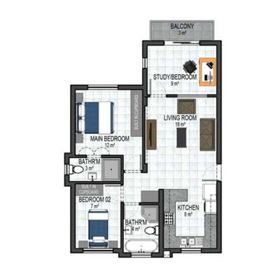 72sqm 3bed Luxury Plus 1st and 2nd floor