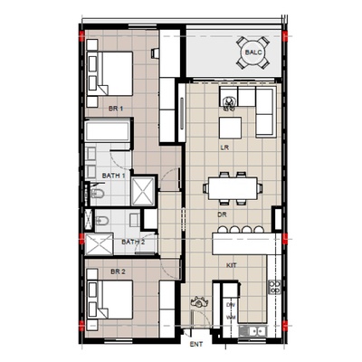 2 Bedroom Unit