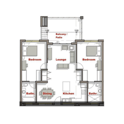 2 Bedroom 2 Bathroom