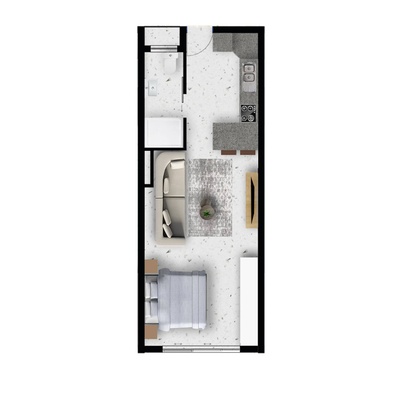 Type E Studio 41.66sqm Unit