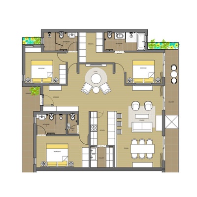 3 Bedroom Unit