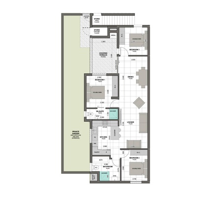 Phase 2 and 3 - Ground Floor Garden Unit