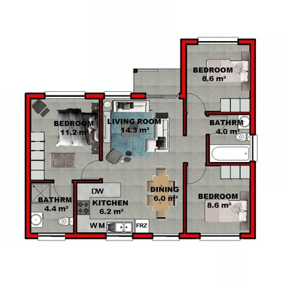 76sqm unit