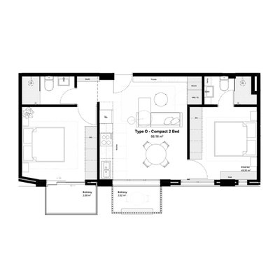 Type O - Compact 2 Bed