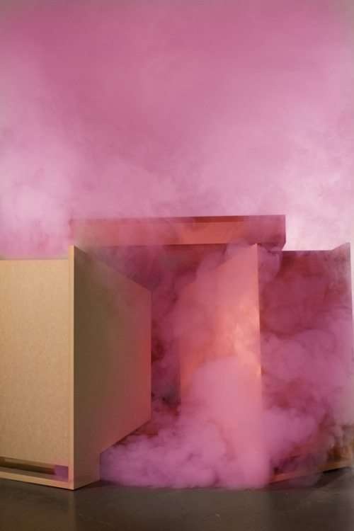 a photo of pink smoke