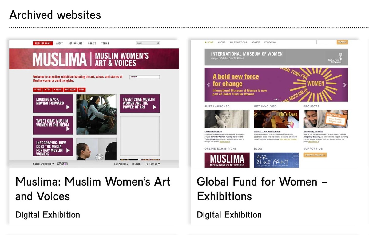 Archived websites from Global Fund for Women in the TFI Digital Archive