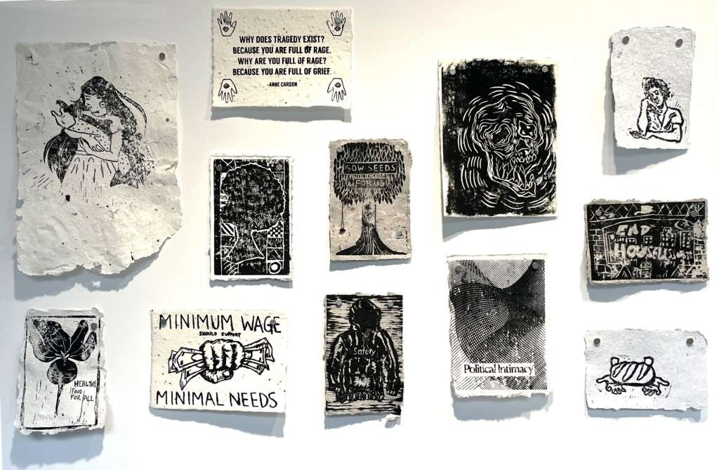 Seed paper prints by Pratt students and Recess: Assembly participants