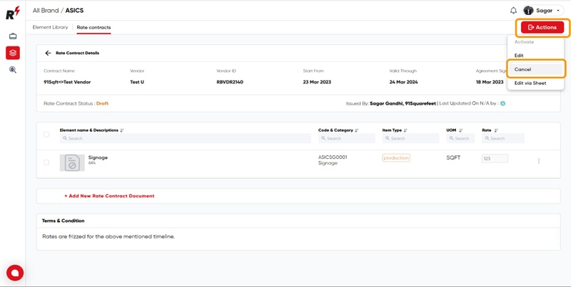 Creating a Rate Contract