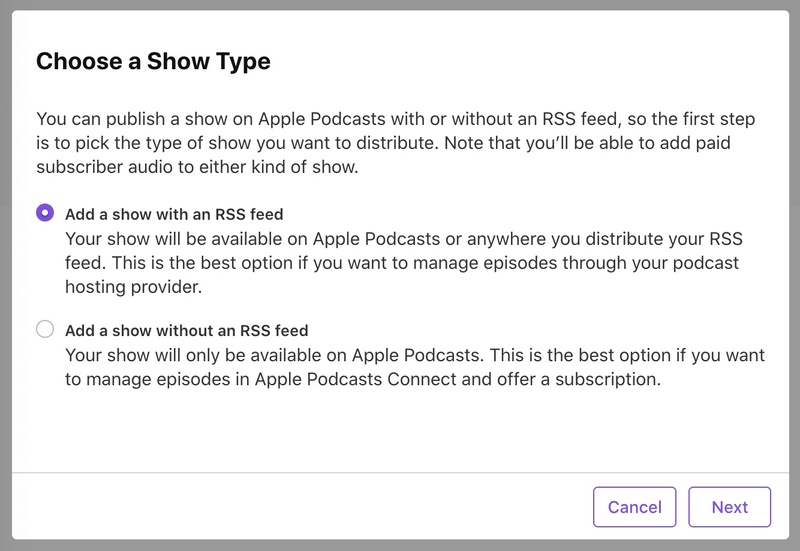 Apple Podcast Connect Show Types