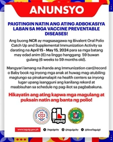 Thumbnail: One-Month Vaccination Drive Against Polio, Measles, and Rubella to Be Conducted, Mobile Vaccination Services to Cover Taguig City