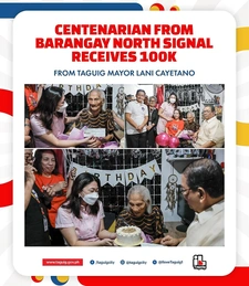 Thumbnail: Three Taguig Centenarians Receive P100,000 Birthday Cash Gift from Taguig City Government; Also to Receive from National Government