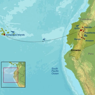 tourhub | Indus Travels | Best of Ecuador and Galapagos Islands | Tour Map