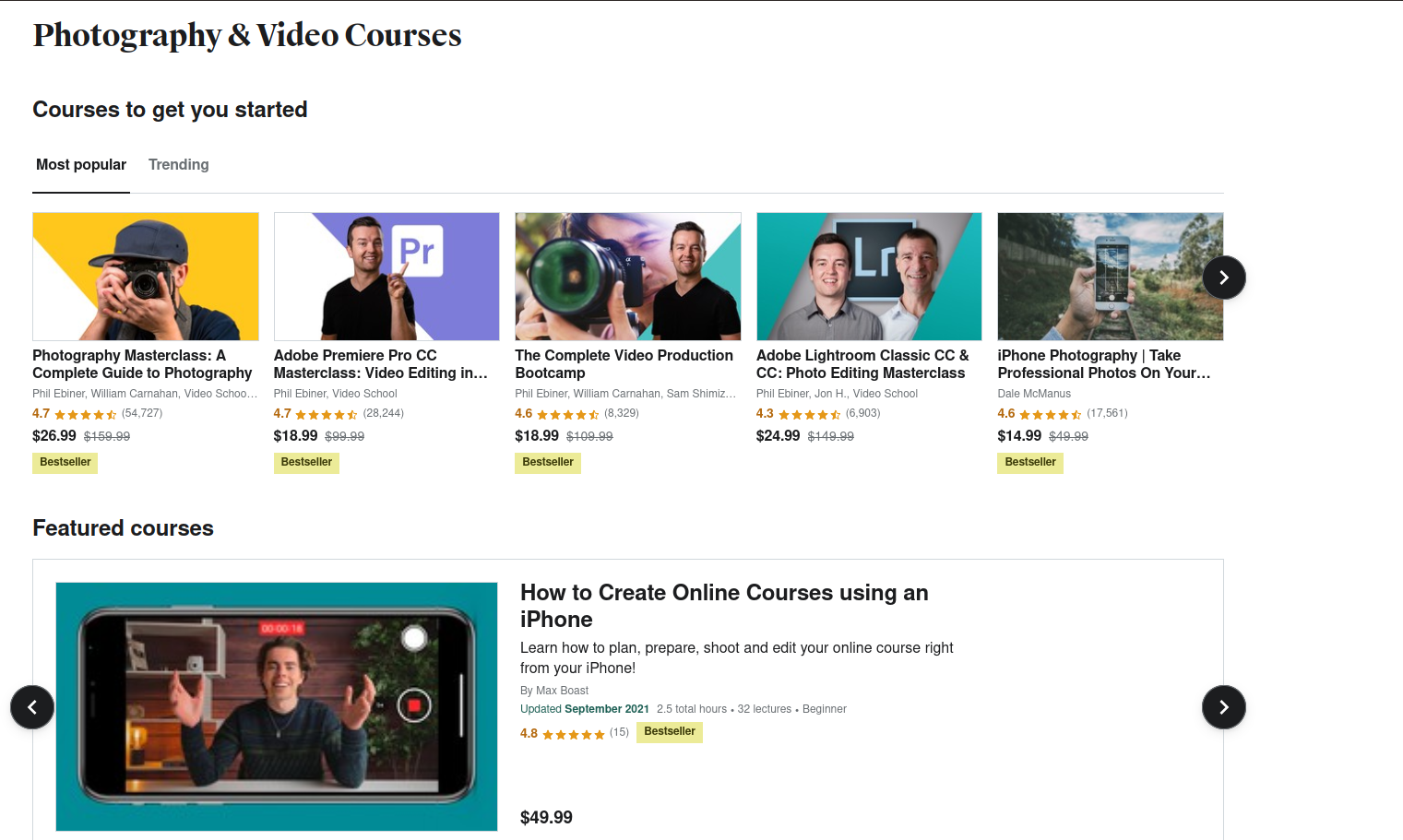 Udemy - online video courses example