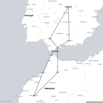 tourhub | Today Voyages | Andalusia & Morocco (Multi country) | Tour Map