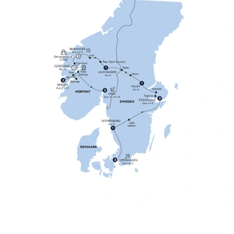 tourhub | Insight Vacations | Spectacular Scandinavia & its Fjords - Small Group | Tour Map