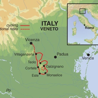 tourhub | Exodus Adventure Travels | Venetian Villas and Vineyards Cycling | Tour Map