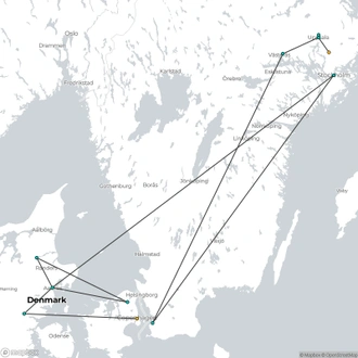 tourhub | Brightwater Holidays | Archaeology of Denmark and Sweden 5339 | Tour Map