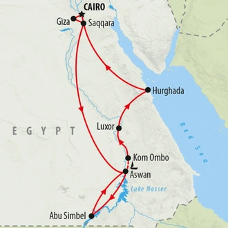 tourhub | On The Go Tours | King Ramses Sun Festival Feb 2023 - 14 days | Tour Map
