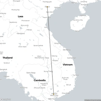 tourhub | Mr Linh's Adventures | Overnight cruise tour Mekong Delta 3 days 2 nights | Tour Map