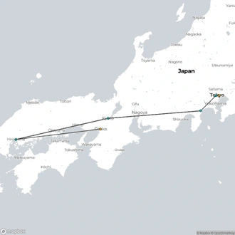 tourhub | Today Voyages | Japan From Est to West in 3* | Tour Map