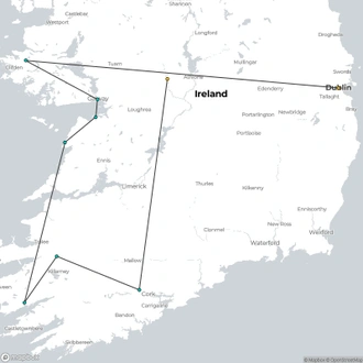 tourhub | Omega Tours | Unforgettable Ireland | Tour Map