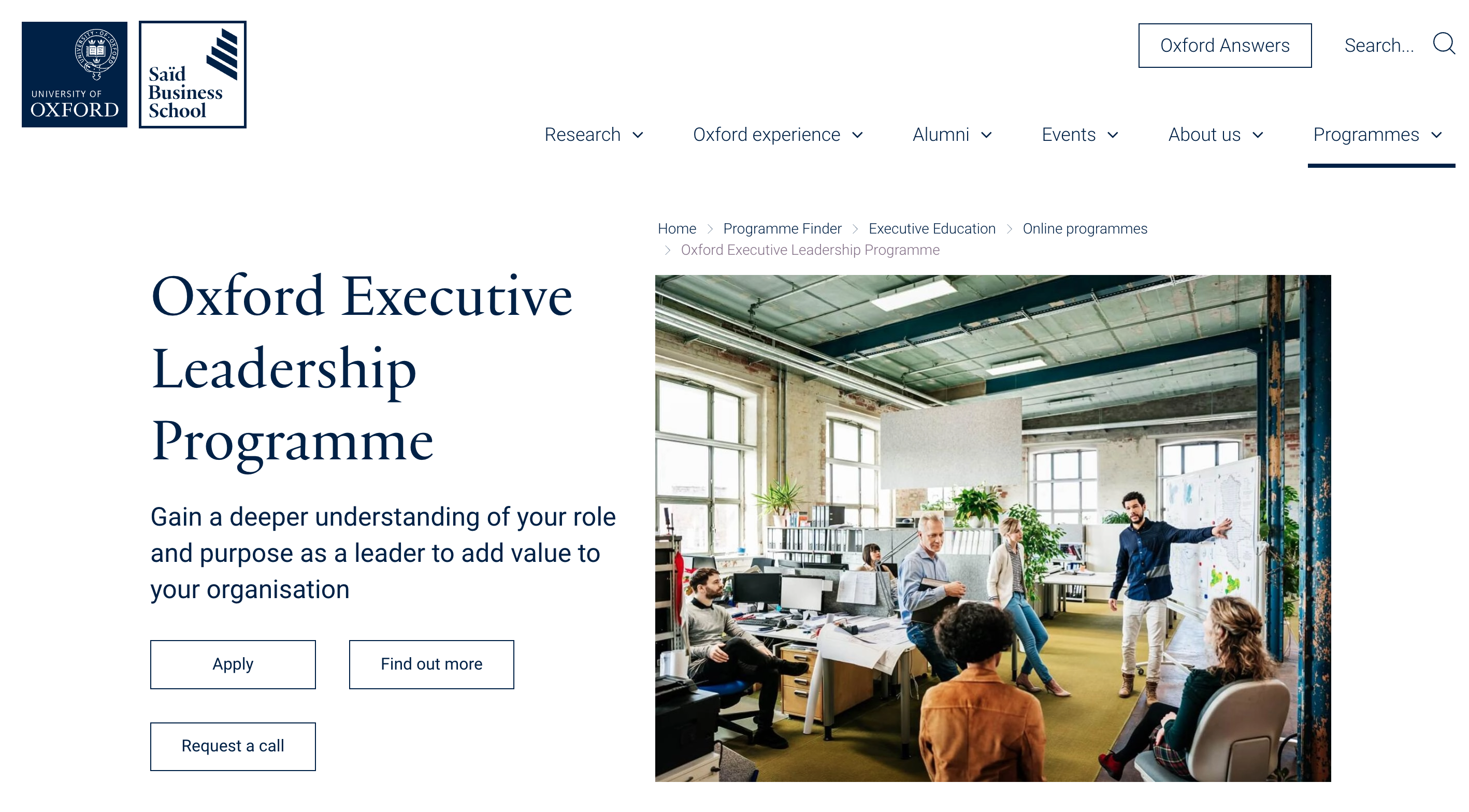 Executive leadership programme