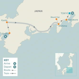 tourhub | Riviera Travel | Icons of Japan for solo travellers | Tour Map