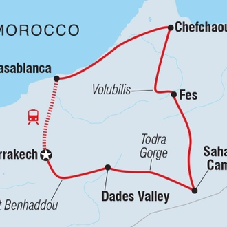 tourhub | Intrepid Travel | Morocco Highlights | Tour Map