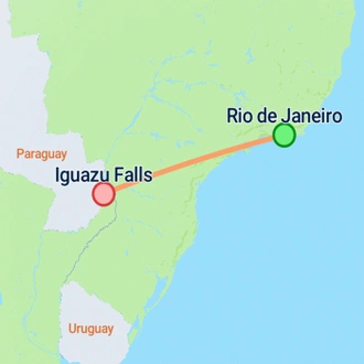 tourhub | On The Go Tours | Highlights of Rio & Iguazu - 6 days | Tour Map