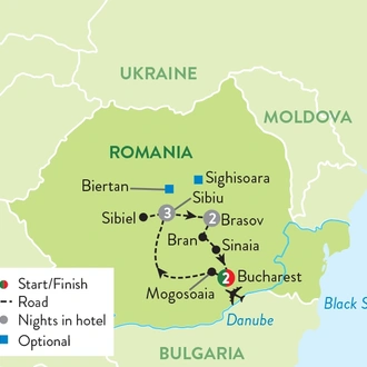 tourhub | Travelsphere | Discover Romania & Enchanting Transylvania | Tour Map