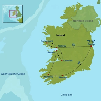 tourhub | Indus Travels | Picturesque Solo Ireland Tour | Tour Map