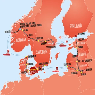 tourhub | Expat Explore Travel | Ultimate Scandinavia & The Baltics | Tour Map