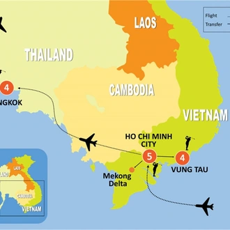 tourhub | Tweet World Travel | Luxury Vietnam & Thailand Golf Tour | Tour Map