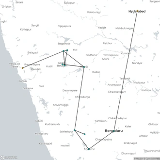 tourhub | Agora Voyages | Hyderabad Heritage Circuit & Goa's Coastal Retreat | Tour Map