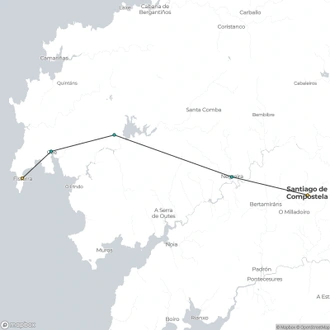 tourhub | The Natural Adventure | Camino Finisterre: Santiago to Finisterre | Tour Map