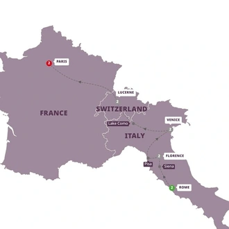 tourhub | Trafalgar | European Splendor End Paris | Tour Map