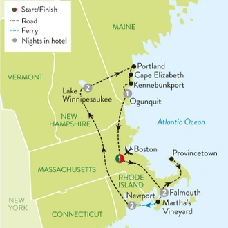 tourhub | Travelsphere | Highlights of New England | Tour Map