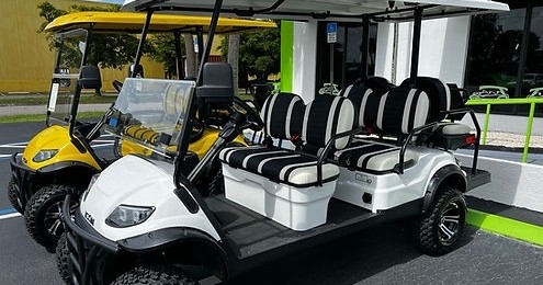 Luxury Open-air Golf Carts Rentals with Bluetooth & Color Lights image 2
