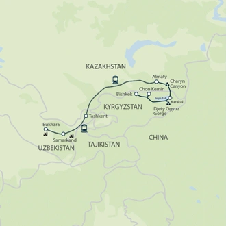 tourhub | Exodus Adventure Travels | The Silk Road | Tour Map