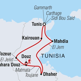 tourhub | Intrepid Travel | Tunisia Expedition | Tour Map