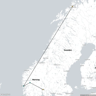 tourhub | Interrailingpackages Ltd | Nordic Rails, Fjords & Sails | Tour Map