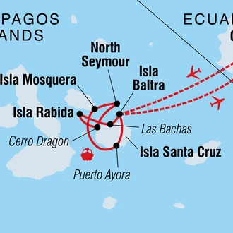 tourhub | Intrepid Travel | Galapagos Explorer: Central Islands (Grand Queen Beatriz) | Tour Map