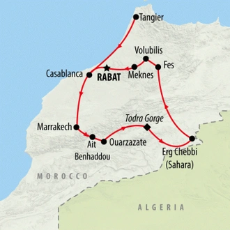 tourhub | On The Go Tours | Road to Casablanca from Tangier - 10 days | Tour Map