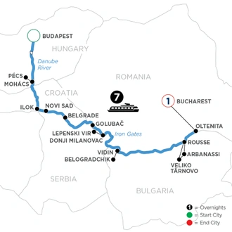 tourhub | Avalon Waterways | Balkan Discovery (Impression) | Tour Map