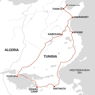 tourhub | Explore! | Best of Tunisia | Tour Map