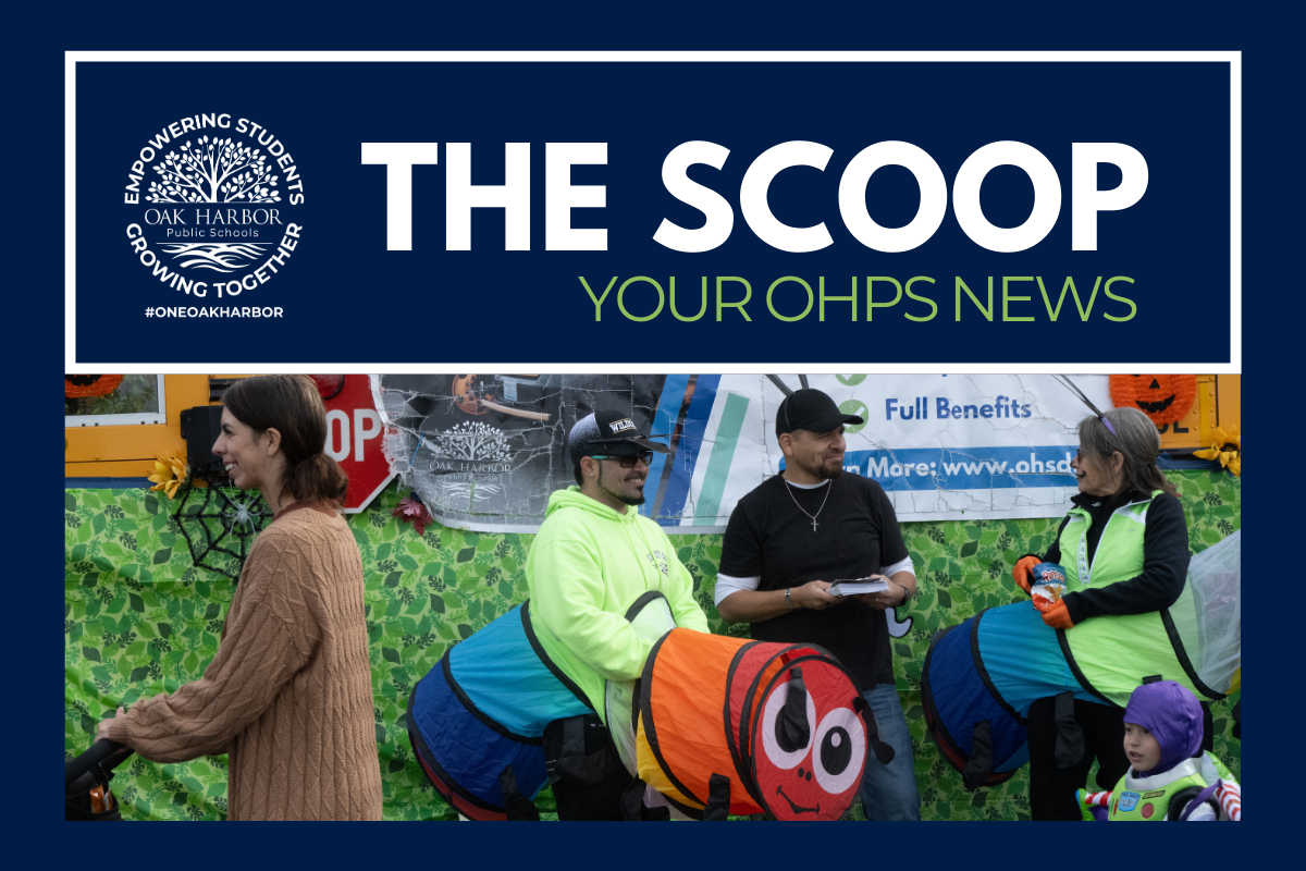 the scoop newsletter head with transportation team at trunk or treat