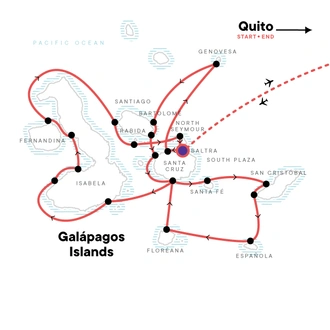 tourhub | G Adventures | Complete Galápagos - Eden | Tour Map