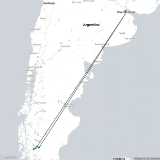 tourhub | Tangol Tours | 8-Day Argentina & Patagonia Tour : Buenos Aires & El Calafate | Tour Map