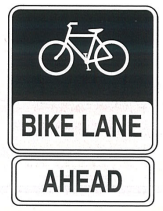 bike lane ahead sign